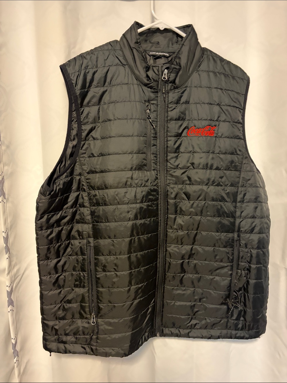 Coca Cola Men’s Black Quilted Vest with Red Logo